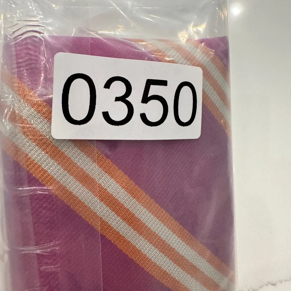 Brooks Brothers Mens Silk Tie Magenta Orange White Diagonal Rep Stripe USA Made